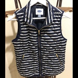 Old Navy Quilted Puffer Vest, Gold Zippers